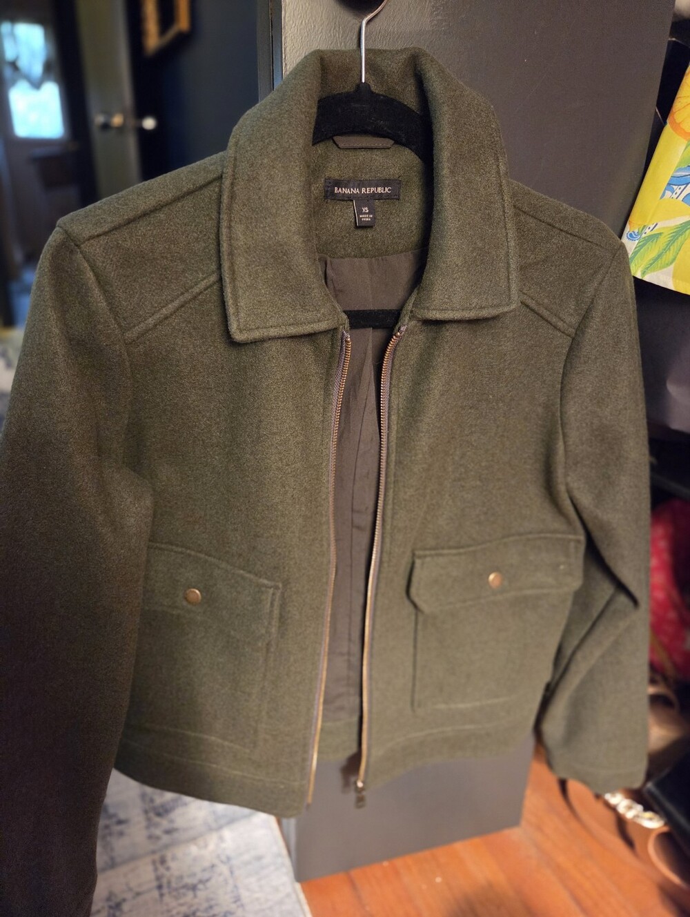 Banana Republic Olive Wool-Blend Kids Jacket - Picture 2 of 4